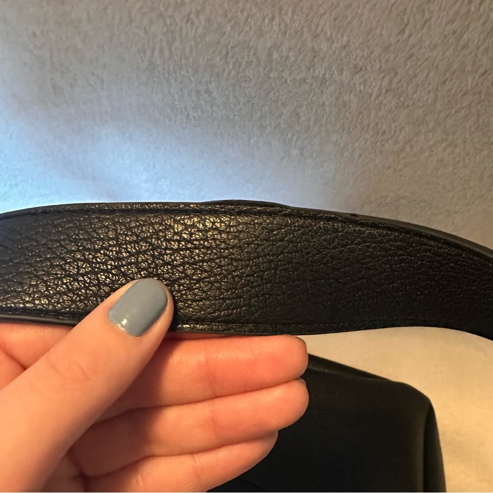 Black Shoulder Bag with Gold Hardware - Picture 5 of 6